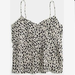 J Crew Drapey Ruffle Tank Top